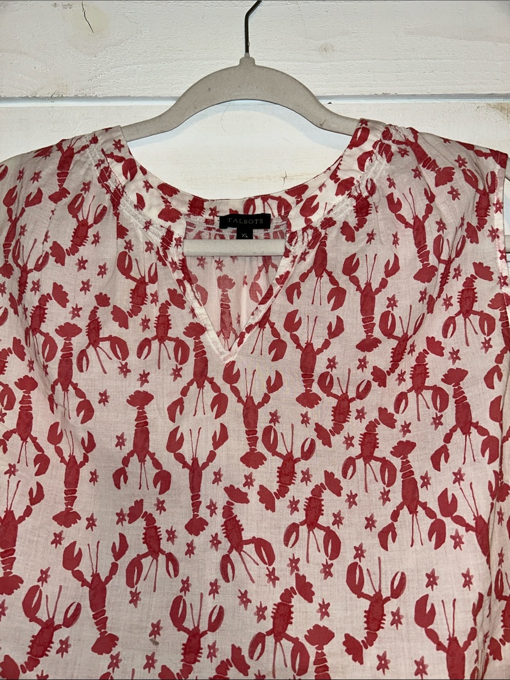 Talbots Red and White Sleeveless π¦ Top - Picture 3 of 6